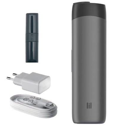 IQOS LIL SOLID 2.0 komplekts -KIT- Heat Notburn - akmens pelēkā-melnā krāsā HNB ierīce - Heets, Fit, Herbal