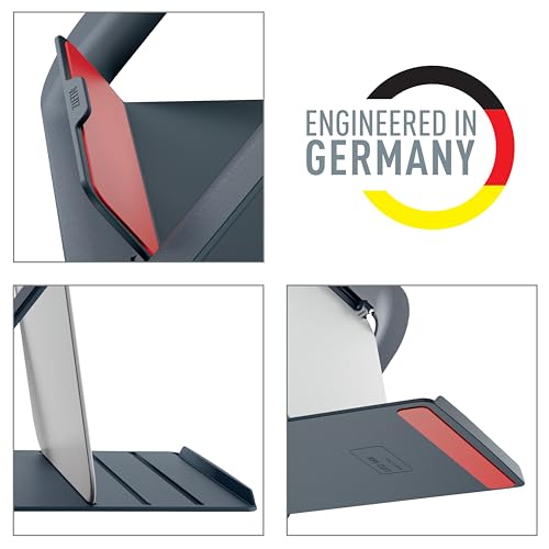 Leitz Ergo Set Active Sitzball, Gymnastikball 55 cm, Anti-Wegroll-Funktion, Stoffbezug + Leitz Höhenverstellbarer Laptopständer, Notebook Ständer mit 4 Höhen für 13“-15“ Notebooks, 65410089 + 64260089