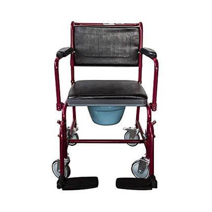 Mobiclinic, Kumodes krēsls ar ritentiņiem, Ancla, Eiropas zīmols, Tualetes sēdeklis vecāka gadagājuma cilvēkiem un cilvēkiem ar invaliditāti, Tualetes sēdeklis, Salokāmi roku balsti, Noņemami kāju balsti, Vāks, Bordo