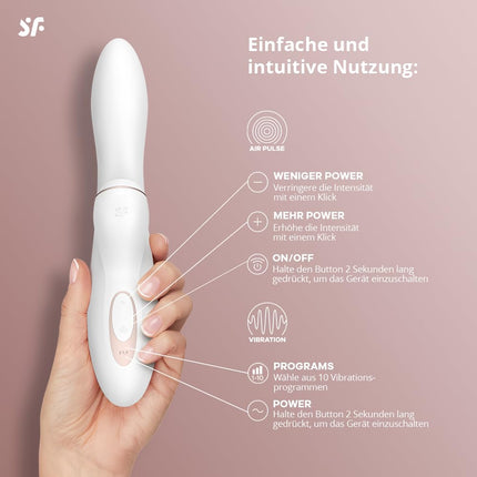 Satisfyer Pro G-punkta trusītis | Klitora sūkātājs ar 11 intensitātes līmeņiem | G-punkta masāža ar 10 vibrācijas programmām | Vibratora akumulatora tehnoloģija | Ūdensizturīga (IPX7) seksa rotaļlieta sievietēm