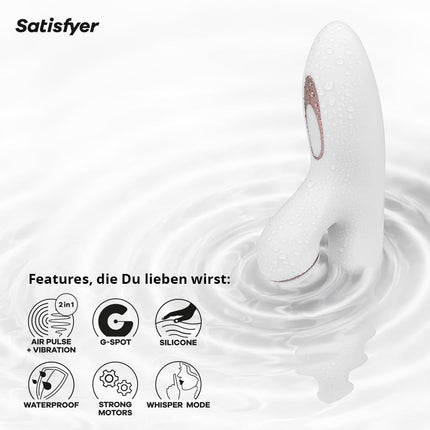 Satisfyer Pro G-punkta trusītis | Klitora sūkātājs ar 11 intensitātes līmeņiem | G-punkta masāža ar 10 vibrācijas programmām | Vibratora akumulatora tehnoloģija | Ūdensizturīga (IPX7) seksa rotaļlieta sievietēm