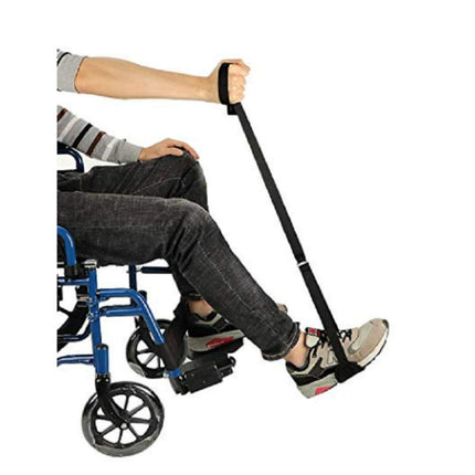 Healthman kāju pacelšanas siksna, plata, 112 cm, pēdas cilpa un rokturis, senioriem, cilvēkiem ar invaliditāti un pediatriem, mobilitātes palīglīdzeklis automašīnai, gultai, kušetei, gūžas locītavas endoprotezēšanai un ratiņkrēslam