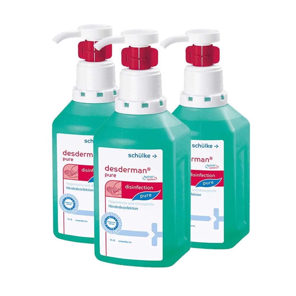 3x 500 ml Schülke Desderman Hyclick roku dezinfekcijas līdzeklis
