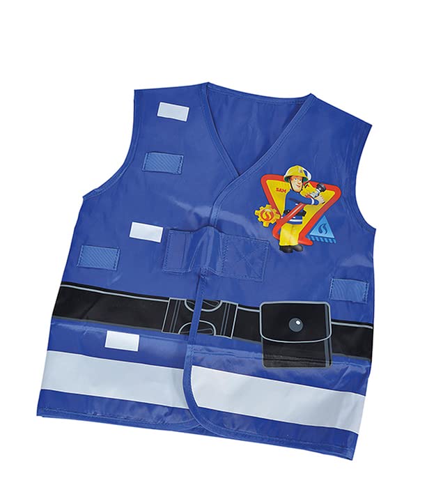 SIMBA - Ugunsdzēsēja Sema ugunsdzēsēju brigādes komplekts, veste ar apdruku, lukturītis 11 cm, rācija 14 cm, no 3 gadu vecuma