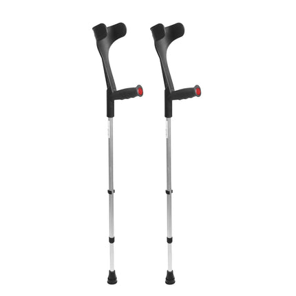 PEPE Mobility - kruķi pieaugušajiem (x2 gab.), apakšdelma kruķi, ortopēdiskie kruķi, melni - ražoti Eiropā
