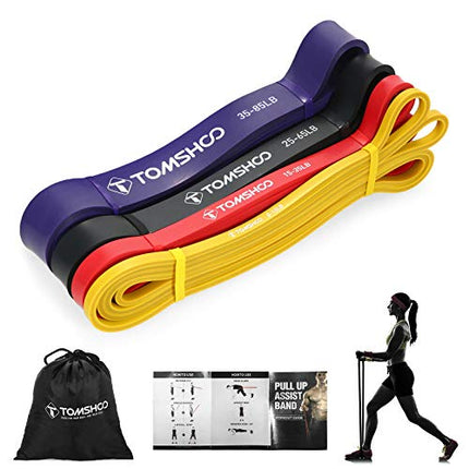 TOMSHOO pretestības lentes, 5 gab. iepakojumā, ādai draudzīgas lateksa pievilkšanās lentes CrossFit, stiepšanās, pauerliftinga, sporta zāles, mājas, jogas, spēka treniņu, treniņu lentes vīriešiem un sievietēm