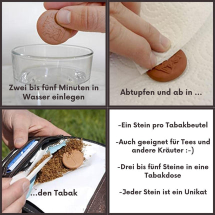 SIMARU tabakas mitrinātājs – Humidrole Pouch Button – Humidor mitrinātājs – Terakotas akmens – Terakotas mitrināšanas akmens, lai novērstu tabakas/tinamās tabakas izžūšanu – Vienmēr svaiga tabaka (5 gab.)
