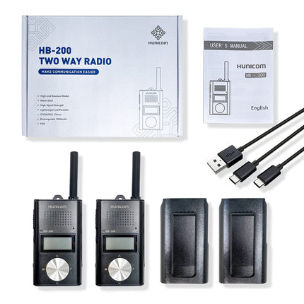 Uzlādējamas rācijas pieaugušajiem, metāla korpuss, augstas kvalitātes, liela darbības rādiusa divvirzienu rācija - PMR rācija ar 1000 mAh akumulatoru, VOX aizmugurējo klipsi