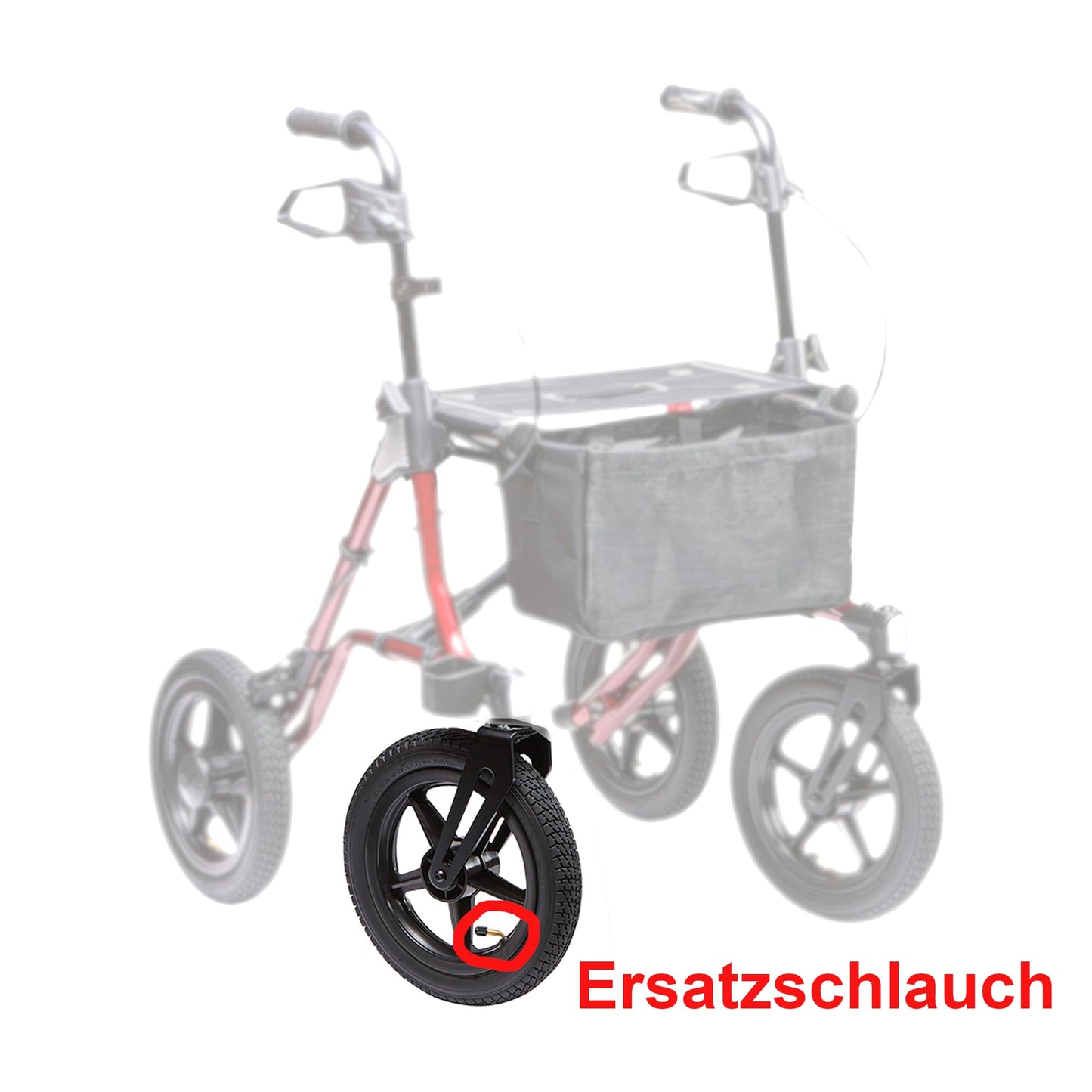 2x šļūtenes, kas ir saderīgas ar Dietz Taima XC rollatoru ar pneimatiskajām riepām 12 1/2 x 2 1/4