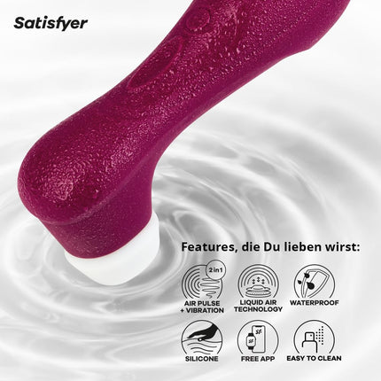 Satisfyer Pro 2. paaudzes 3. vibrators ar Connect lietotni | Šķidrā gaisa tehnoloģija | Klusa un spēcīga klitora stimulācija | Spiediena viļņu vibrators ar vibrācijām | Seksa rotaļlietu dāvana sievietēm | dildo