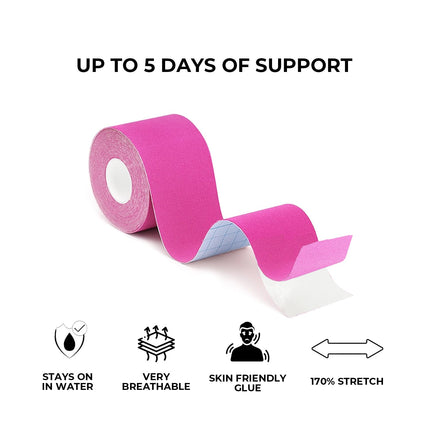Grunda Kinesiotapes - 3 kinezioloģisko lentu ruļļi (5 cm x 5 m) Kinesiotape - profesionāla fizioteipa un sporta lente - ūdensizturīgas un ādai draudzīgas sporta lentes muskuļu atbalstam, ceļa sāpēm