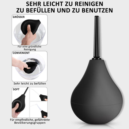 Anālā dušas klizma zarnu skalošanai - Irrigator zarnu skalošanai • Intīmā duša anālajai un vaginālajai skalošanai, ar 3 x noņemamām, ērtām sprauslām 224 ml