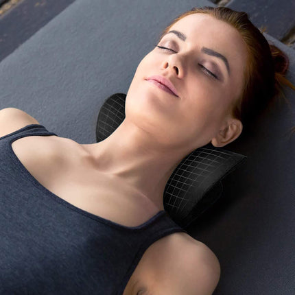 Plecu relaksācijas spilvens, kakla stiepšanas ierīce žokļa locītavu sāpju mazināšanai un kakla mugurkaula izlīdzināšanai, chiropractic spilvens, kakla nestuves, melns