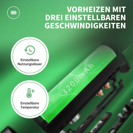 HI TASTE Hi20 tabakas sildītājs, kas saderīgs ar IQOS HEETS, lieliska garša, 3200mAh ietilpīga baterija, divkārša sildīšanas sistēma un apakšējā sildīšana kociņiem, regulējama temperatūra, OLED displejs (burvīgi melns)