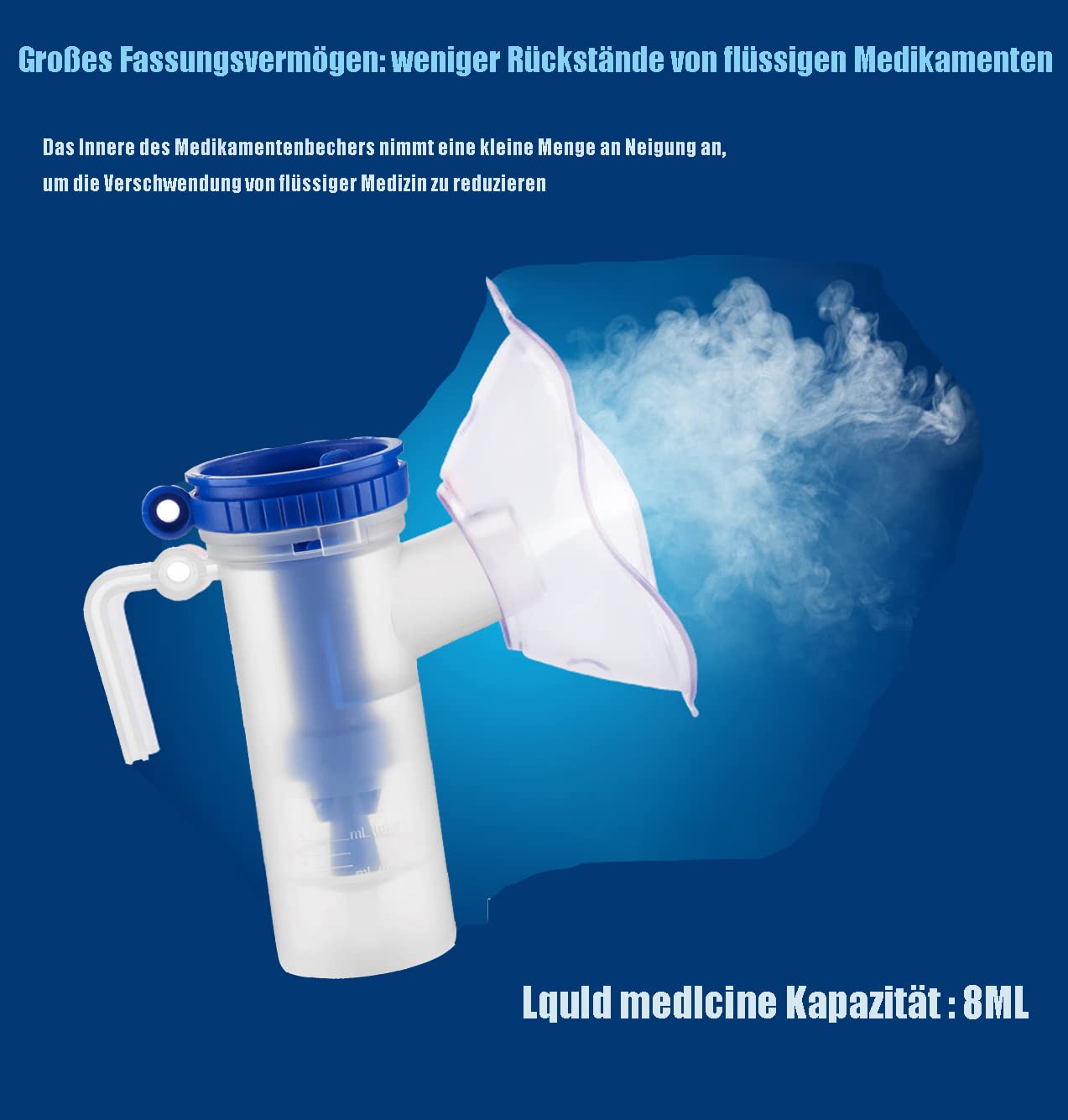 Inhalatora piederumi, pieaugušo smidzinātāja gaisa caurules iemutņa filtrs, piemērots visu veidu smidzinātāja inhalatoriem.
