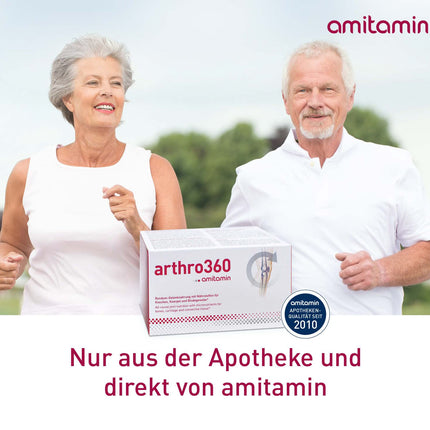 Amitamīns arthro360, 120 lielas devas kapsulas, aptiekas kvalitāte, 15 barības vielas locītavām un kauliem ar glikozamīnu, hondroitīnu, MSM, individuāli higiēniski iepakotas
