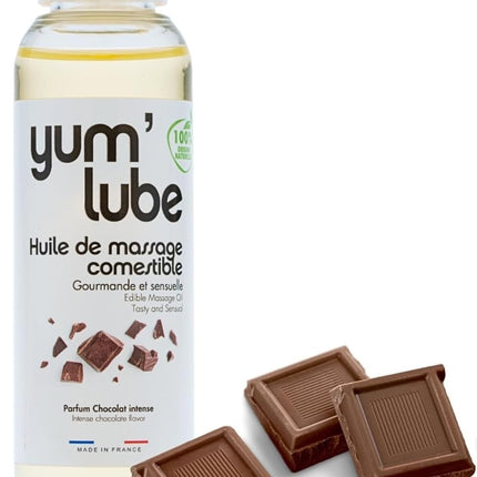Yum'Lube | Seksa un erotiskā masāžas eļļa eļļa masāžai un intīmai lietošanai | Ķermeņa eļļa ar šokolādi | Masāžas eļļa intīmai eļļai, kas piemērota kā seksa eļļa | Masāžas eļļa intīmajai zonai un masāžas eļļa seksam intīmajā zonā