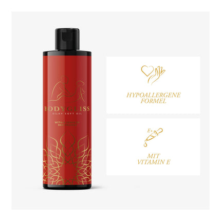 BodyGliss - 2-in-1 masāžas eļļa un uz silikona bāzes veidots lubrikants - 150 ml (Asinsapelsīns)
