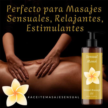 Jutekliskā masāžas eļļa MONOI ORGANIC eļļa - 200ml - Ķermeņa masāžām - Augstākās kvalitātes masāžas eļļa patīkamām masāžām - Barojoša masāžas eļļa