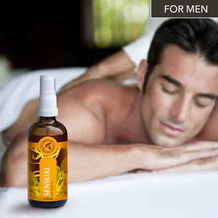 Masāžas eļļa 100ml - Dabīga ilang-ilang eļļa un jojobas eļļa - Brīnišķīgs aromāts - Afrodiziaka masāžas eļļa - Stikla pudele - Dabīgā kosmētika - Masāžas eļļas