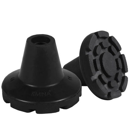 KMINA - Gumijas kruķi 19 mm, 18 mm, 17 mm (x2 gab.), gumijas pēdiņas iešanas palīglīdzeklim, gumijas buferi spieķiem, melni - Ražots Eiropā.