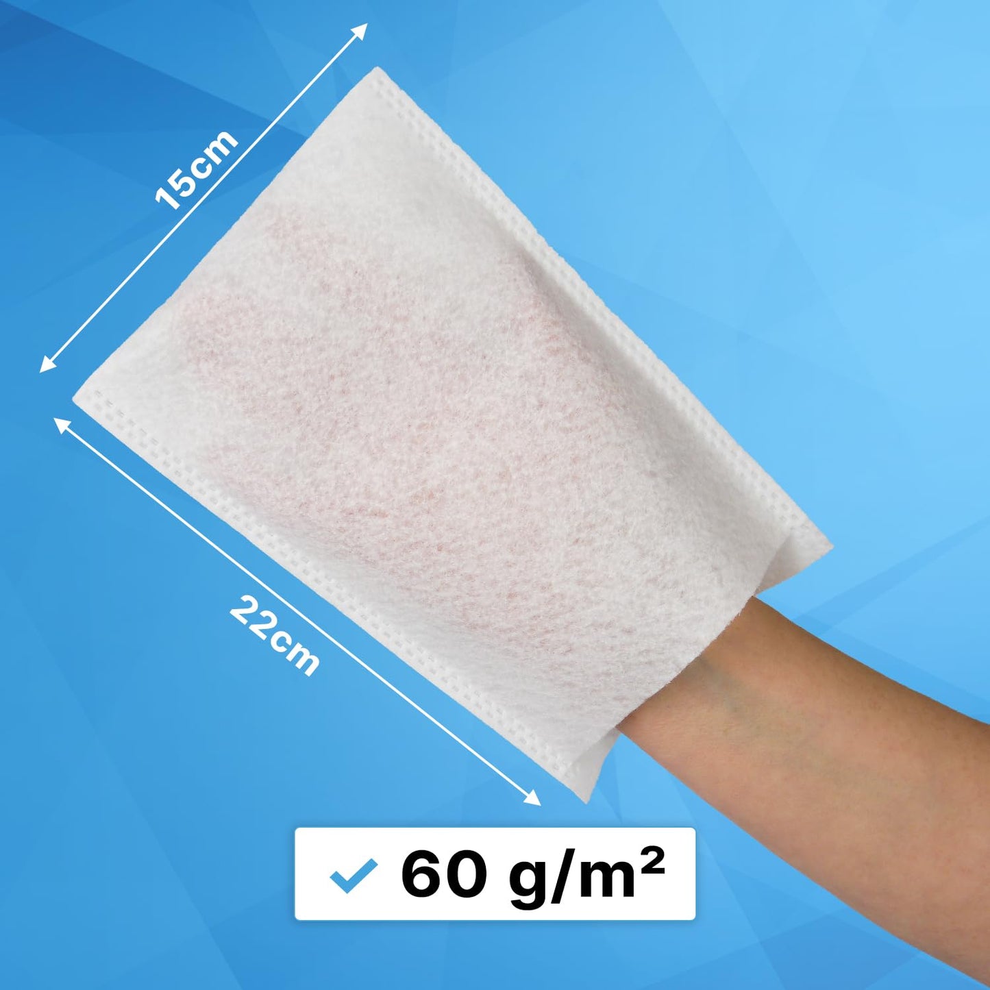 50 ARNOMED Einmalwaschlappen Molton, trockene Einmalwaschlappen für Baby, Kinder & Erwachsene, Einmal Waschhandschuhe 60g/m², Weiße Einmal Waschlappen weich, sanfte Einwegwaschlappen zur Körperpflege