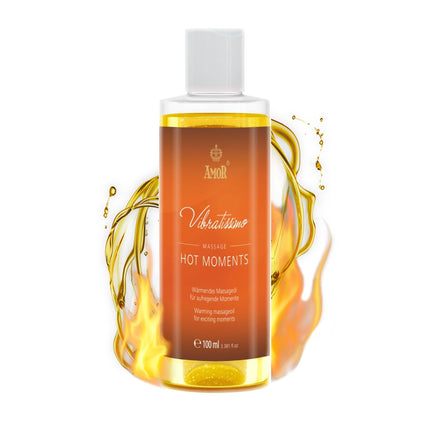 Vibratissimo Hot Moments 100 ml masāžas eļļa - sildoša masāžas pieredze - stimulējošas masāžas eļļas, relaksācija pāriem un lubrikants, mīlestības eļļa
