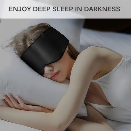 OLESILK 100% zīdkoka zīda miega maska acu maska ar regulējamu galvas saiti vīriešiem un sievietēm, liela miega maska un aizsietām acīm nakts miegam, ceļojumiem un diendusai, melna