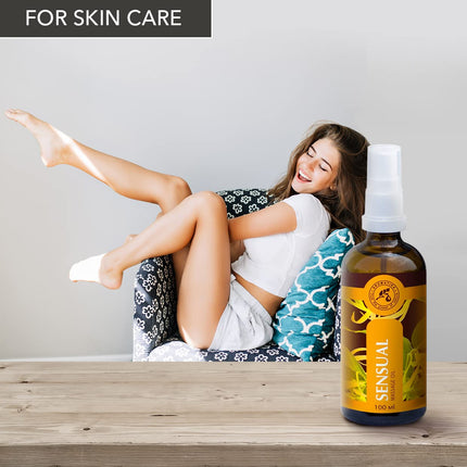 Masāžas eļļa 100ml - Dabīga ilang-ilang eļļa un jojobas eļļa - Brīnišķīgs aromāts - Afrodiziaka masāžas eļļa - Stikla pudele - Dabīgā kosmētika - Masāžas eļļas