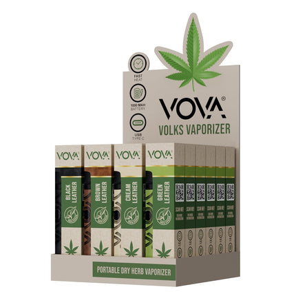 Vaporizators 1000 mAh | VOVA Vaporizer garšaugiem un ekstraktiem, augu vaporizators, vaporizatora pildspalva | Kompakts un parocīgs | Augstas kvalitātes āda | Regulējama temperatūra (zaļa)