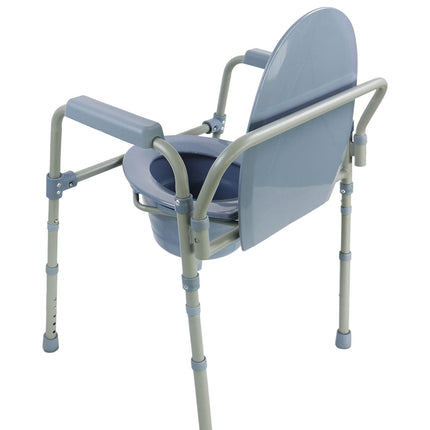 PEPE Mobility - tualetes krēsls senioriem, regulējams augstumā, ar spaini, roku balstu, pelēks