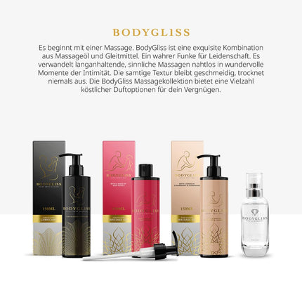 BodyGliss - 2-in-1 masāžas eļļa un uz silikona bāzes veidots lubrikants - 150 ml (Asinsapelsīns)