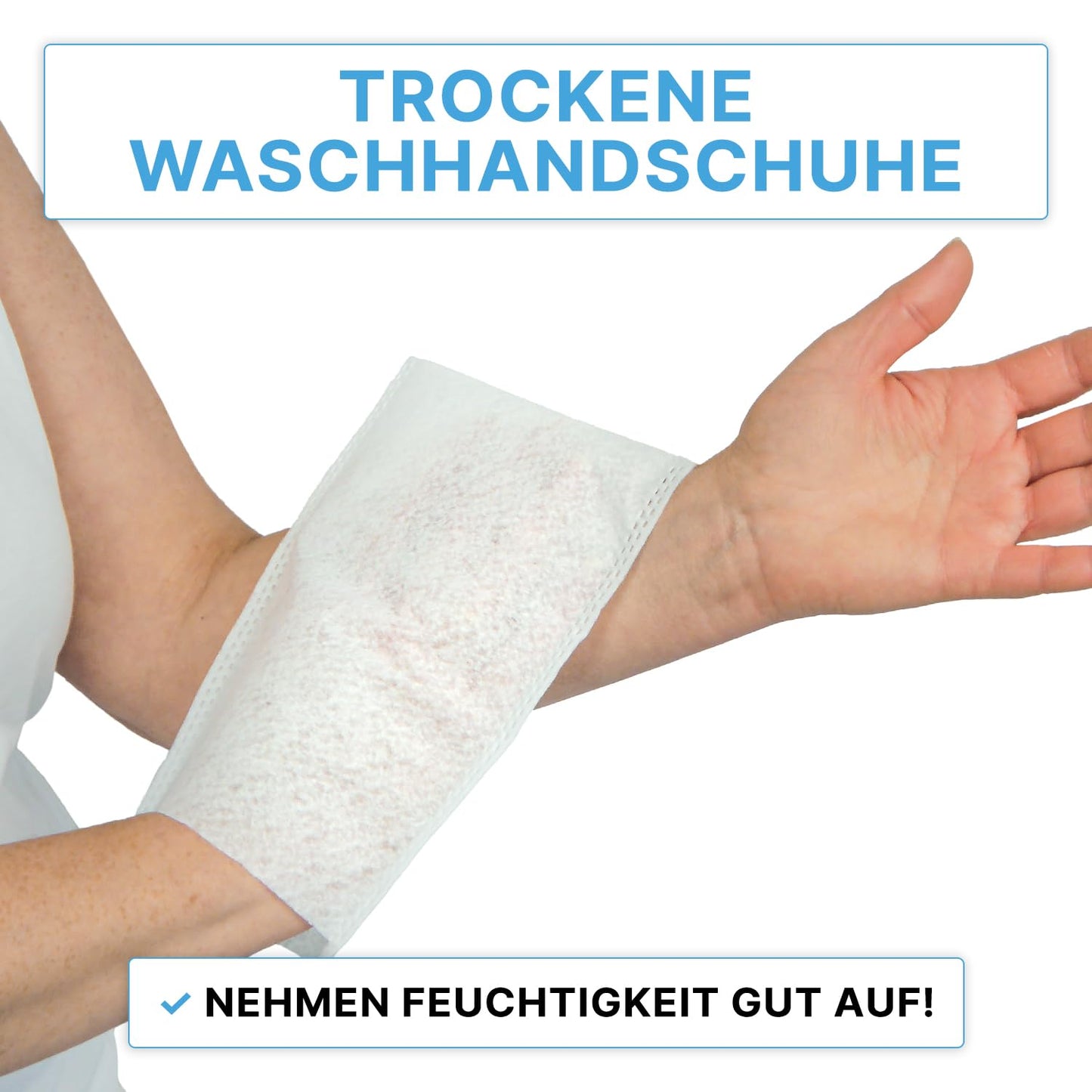 50 ARNOMED Einmalwaschlappen Molton, trockene Einmalwaschlappen für Baby, Kinder & Erwachsene, Einmal Waschhandschuhe 60g/m², Weiße Einmal Waschlappen weich, sanfte Einwegwaschlappen zur Körperpflege
