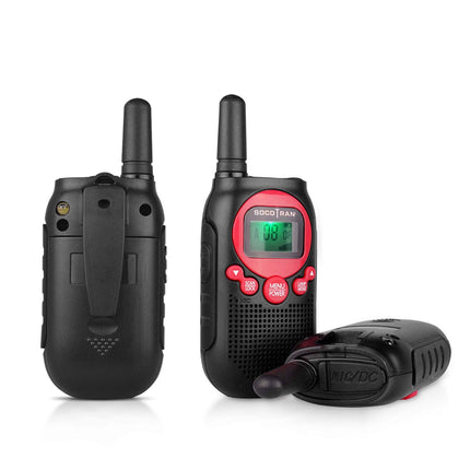 Rācijas bērniem, uzlādējamas divvirzienu rācijas, 8 kanālu diapazons 5 km, PMR 446 radio ar VOX LCD ekrānu, rācijas rotaļlietu dāvanas, 2 iepakojumi, sarkani