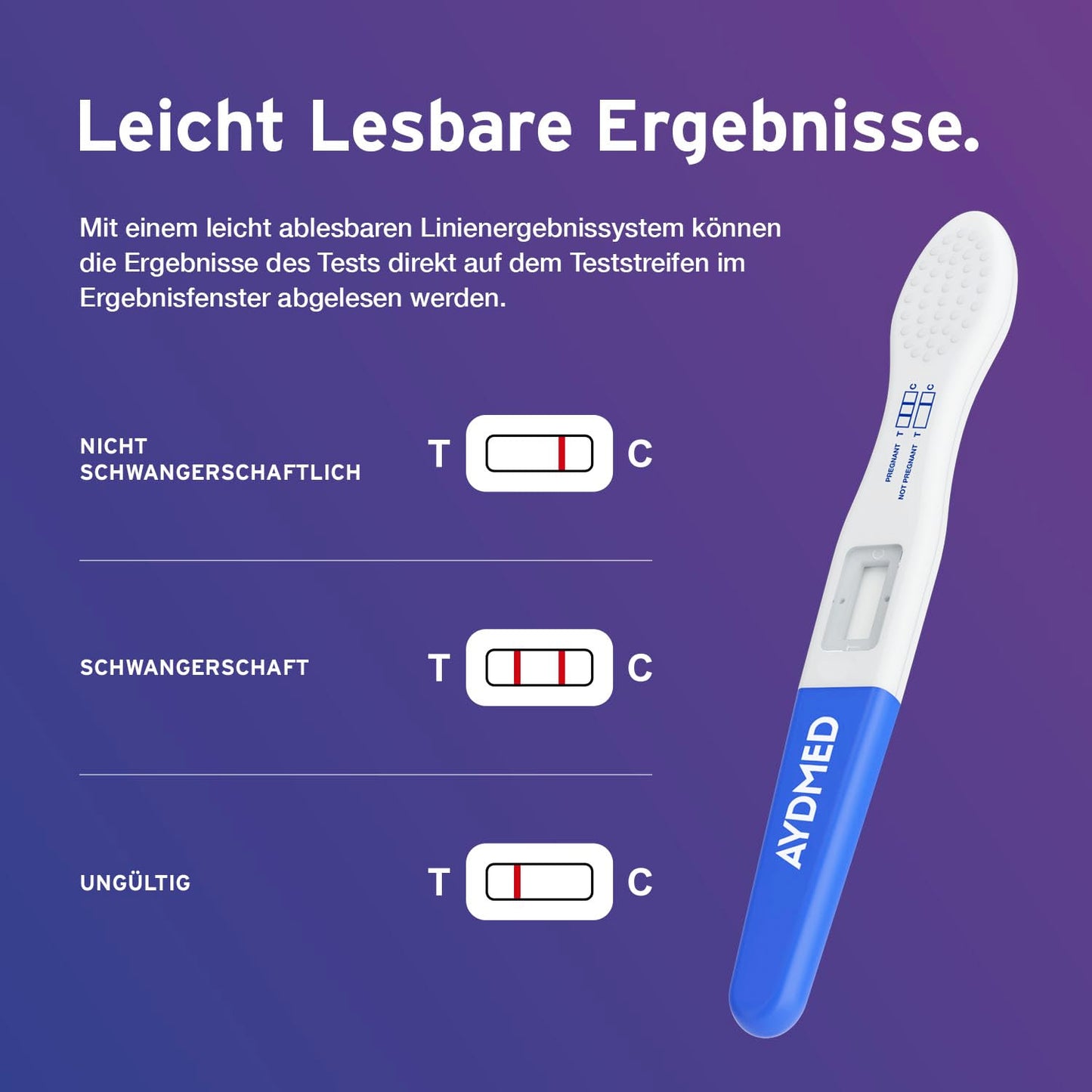 5 x Aydmed Profi agrīnās grūtniecības testi | Īpaši jutīgs grūtniecības tests grūtniecības noteikšanai urīnā | Precizitāte virs 99% | Tests 6 dienas pirms aizkavētajām menstruācijām