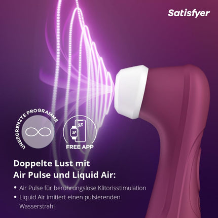 Satisfyer Pro 2. paaudzes 3. vibrators ar Connect lietotni | Šķidrā gaisa tehnoloģija | Klusa un spēcīga klitora stimulācija | Spiediena viļņu vibrators ar vibrācijām | Seksa rotaļlietu dāvana sievietēm | dildo