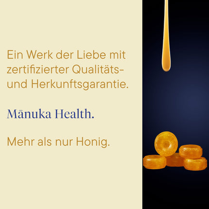 Manuka Health - pastilas ar propolisu un Manuka medu MGO 400+ (100 g) - 100% tīras no Jaunzēlandes ar sertificētu metilglioksāla saturu