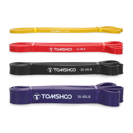TOMSHOO pretestības lentes, 5 gab. iepakojumā, ādai draudzīgas lateksa pievilkšanās lentes CrossFit, stiepšanās, pauerliftinga, sporta zāles, mājas, jogas, spēka treniņu, treniņu lentes vīriešiem un sievietēm