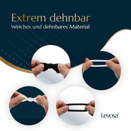 Levosa® dzimumlocekļa gredzenu komplekts spēcīgākai erekcijai un lielākai izturībai - 6 elastīgi dzimumlocekļa un sēklinieku gredzeni vīriešiem - seksa rotaļlieta pāriem - zīmols no Hamburgas