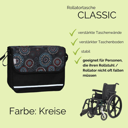 SENIORI rollators/ratiņkrēsla soma Rollatora soma ratiņkrēsla soma universāla (1. aplis)