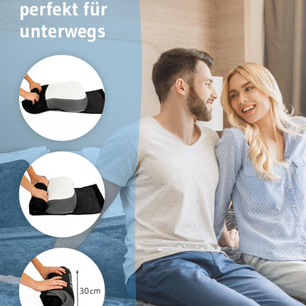 Kakla spilvens Re-Charge Intense | Ortopēdisks kakla mugurkaula spilvens guļošajam uz sāniem | Ergonomiskas atmiņas putas ar bambusa aktivēto ogli, inovatīva tehnoloģija dziļākam miegam, atpūtas spilvens 50x30x12