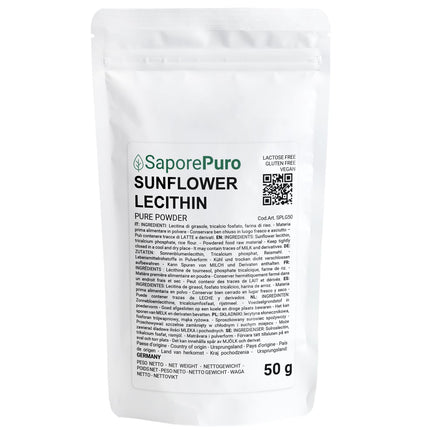 Saporepuro saulespuķu lecitīna pulveris 50 GR - saulespuķu lecitīns