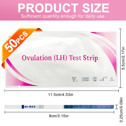50 ovulācijas testi, optimālas jutības ovulācijas testi, ovulācijas tests 25 mIU/ml, ovulācijas testi ovulācijai, auglības tests sievietēm, viegli lietojams
