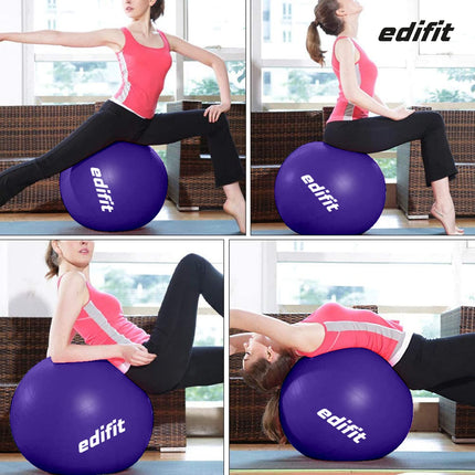EDIFIT, vingrošanas bumba, 55, 65 un 75, Pezzi bumba, ieskaitot piepūtēju, Pilates bumba, sēžamā bumba, Pilates, jogas bumba, vingrošana (65 cm, violeta)