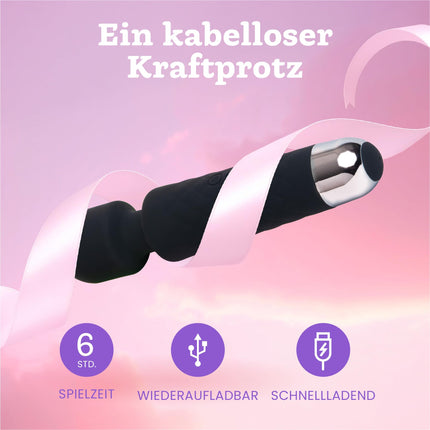 Vibrators sievietēm - kluss un jaudīgs masieris + akumulators - seksa rotaļlieta ar 20 vibrācijas modeļiem un 8 ātruma līmeņiem - bezvadu dildo klitoram, G punktam - Oliver James (melns)