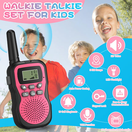 Rāciju komplekts bērniem (3 gab.), Apkezel rācija ar 1000mAh uzlādējamu akumulatoru, liela darbības rādiusa 3km rācija ar VOX lukturīti lietošanai ārpus telpām, kempingā, pārgājienos