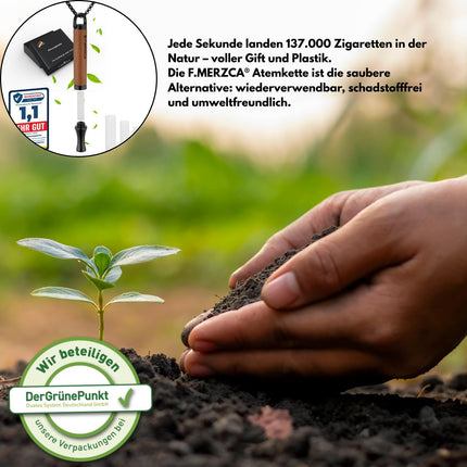 F.MERZCA® Premium 2.0 smēķēšanas atmešanas kaklarota ar 20 bezmaksas filtriem – individuāli regulējama pretestība un autentiska smēķēšanas sajūta efektīvai smēķēšanas atmešanai, smēķēšanas atmešanas līdzeklis
