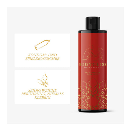 BodyGliss - 2-in-1 masāžas eļļa un uz silikona bāzes veidots lubrikants - 150 ml (Asinsapelsīns)