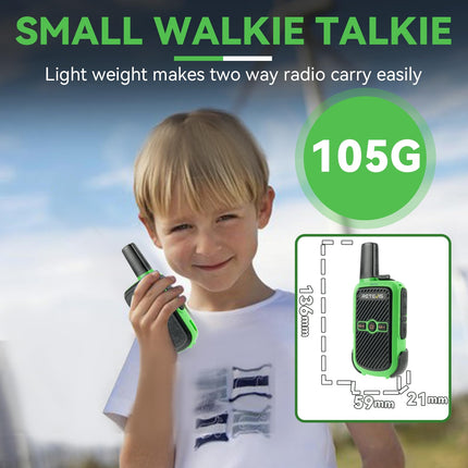 Retevis RT15 rācija pieaugušajiem, PMR446 divvirzienu rācijas, brīvroku VOX, mini, 1000 mAh litija jonu akumulators, rācija kempingam, skolai, mājas spēlēm, atvaļinājumam (zaļa un dzeltena, 1 pāris)