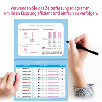 MOMMED ovulācijas testa strēmeles, 60 praktiski ovulācijas testa stieņi ar 60 urīna krūzītēm - Ātrs auglības tests sievietēm - Ovulācijas testa strēmeles 25 mSV/ml